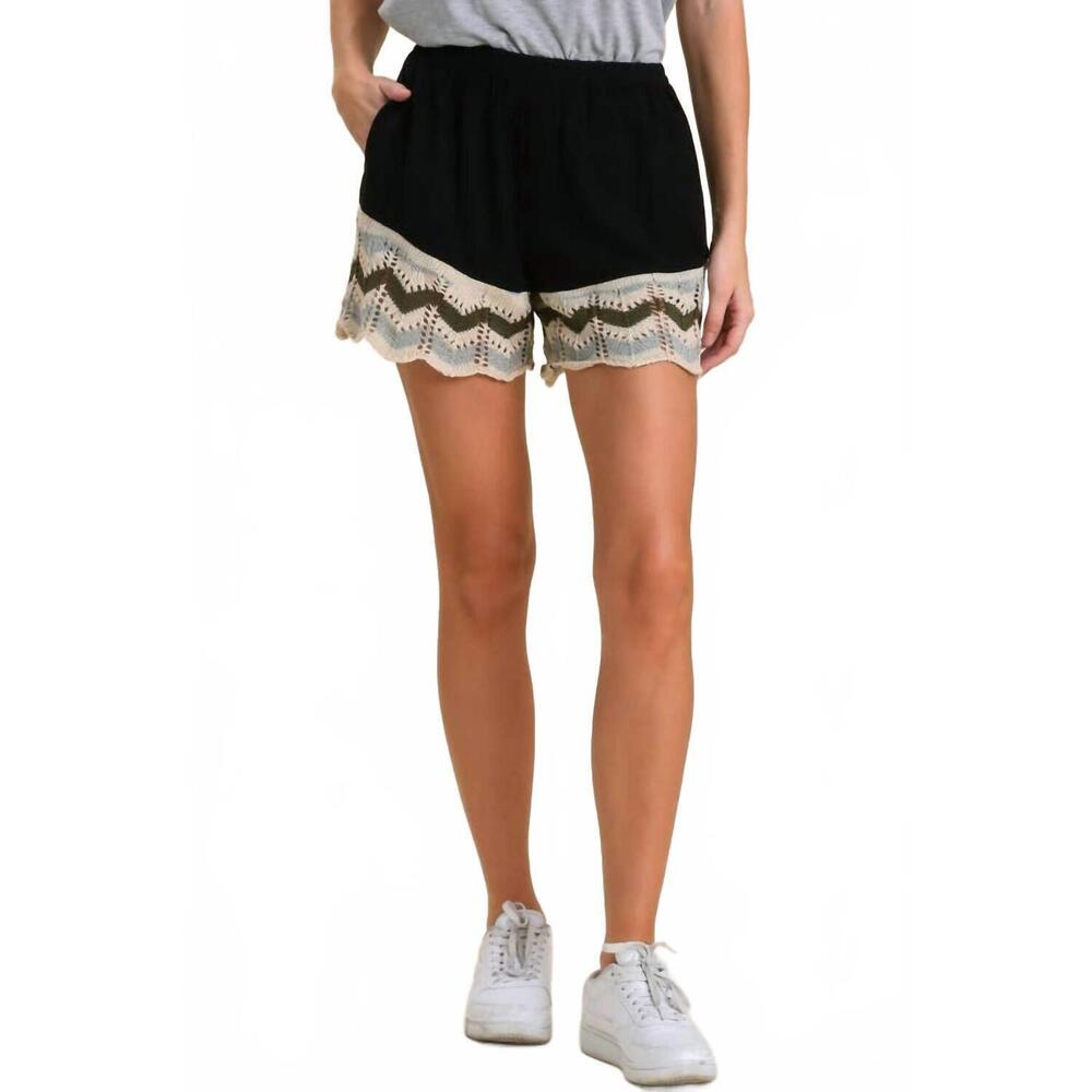 NEW VANILLA MONKEY crochet babe shorts in black